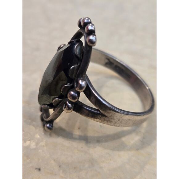Vintage Bell Trading Post Hematite 925 Sterling Silver Native American Ring, 7.5 - Picture 3 of 7